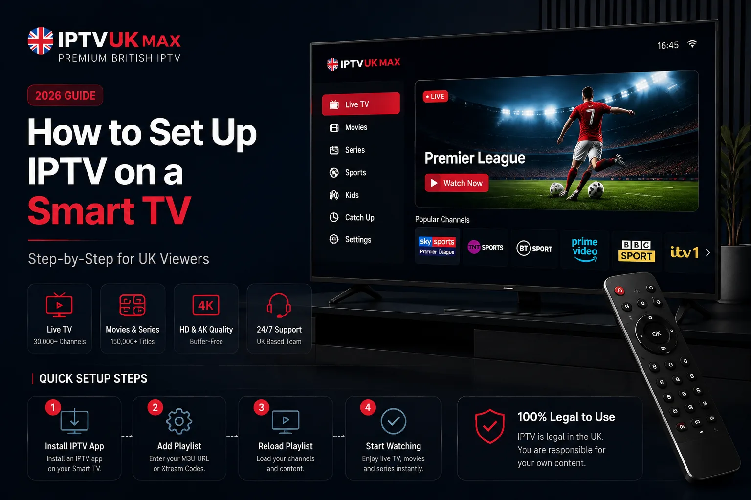 How to Set Up IPTV on a Smart TV — Full UK Guide (2026) — IPTV UK guide by IPTVUKmax
