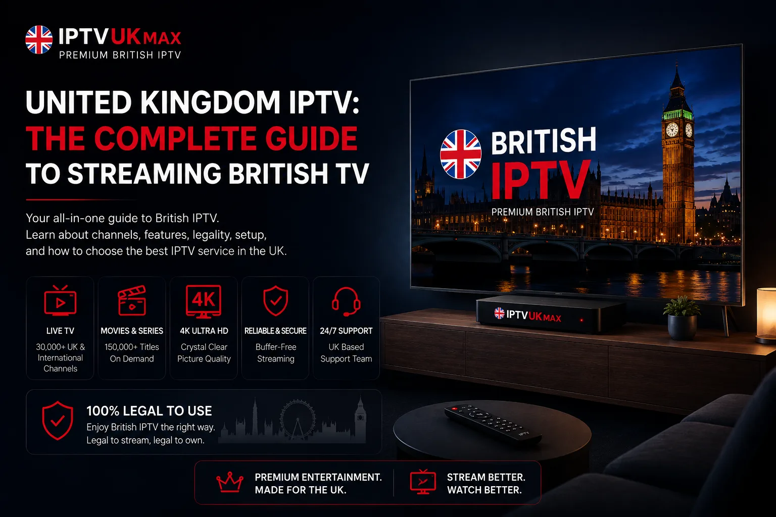 United Kingdom IPTV: The Complete 2026 Guide to Streaming British TV — IPTV UK guide by IPTVUKmax